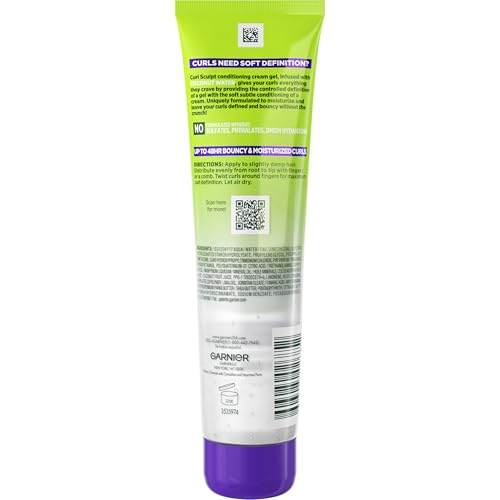 Garnier Fructis Style Curl Sculpt Conditioning Cream Gel for Bounce & Moisture, 5.1 Fl Oz, 1 Count (Packaging May Vary)