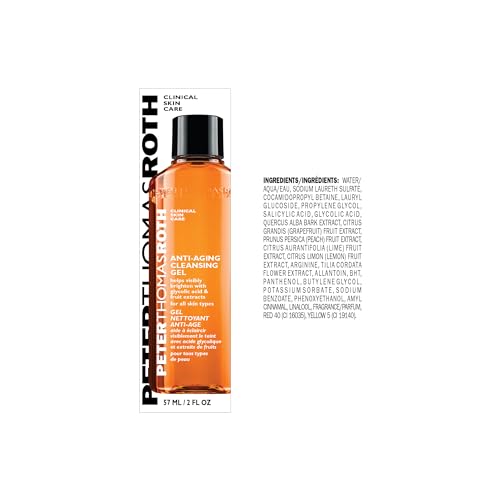 Peter Thomas Roth | Anti-Aging Cleansing Gel | Face Wash with Anti-Wrinkle Technology, Exfoliates with Glycolic Acid and Salicylic Acid, 2.0 Fl Oz
