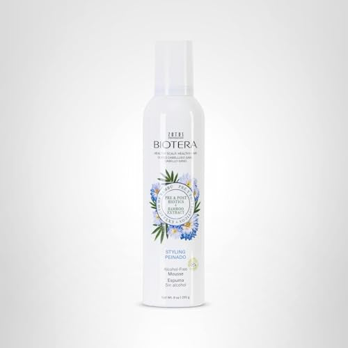 BIOTERA Lightweight Styling Mousse 9 Fl Oz | Alcohol-Free Volumizing Foam for Body & Bounce | Vegan, Paraben-Free, Color-Safe, Microbiome Friendly