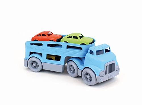Green Toys Car Carrier, Blue - Pretend Play, Motor Skills, Kids Toy Vehicle. No BPA, phthalates, PVC. Dishwasher Safe, Recycled Plastic, Made in USA.