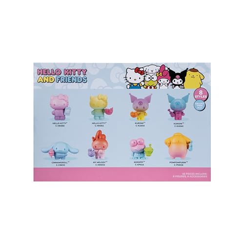 Jazwares Hello Kitty and Friends Ombre Tropical Party, 2” Figure 8-Pack - Removable Accessories - Officially Licensed Sanrio Product from Ages 6+