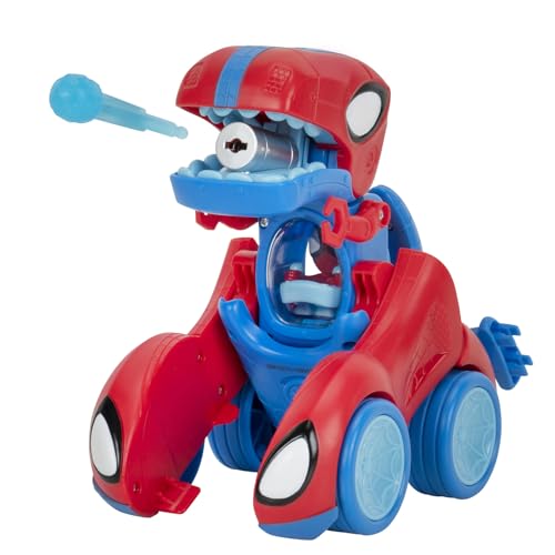 MARVEL Spidey and His Amazing Friends Spidey-Rex Racer - 8-Inch Vehicle with Sounds that Transforms from Vehicle Into Dinosaur