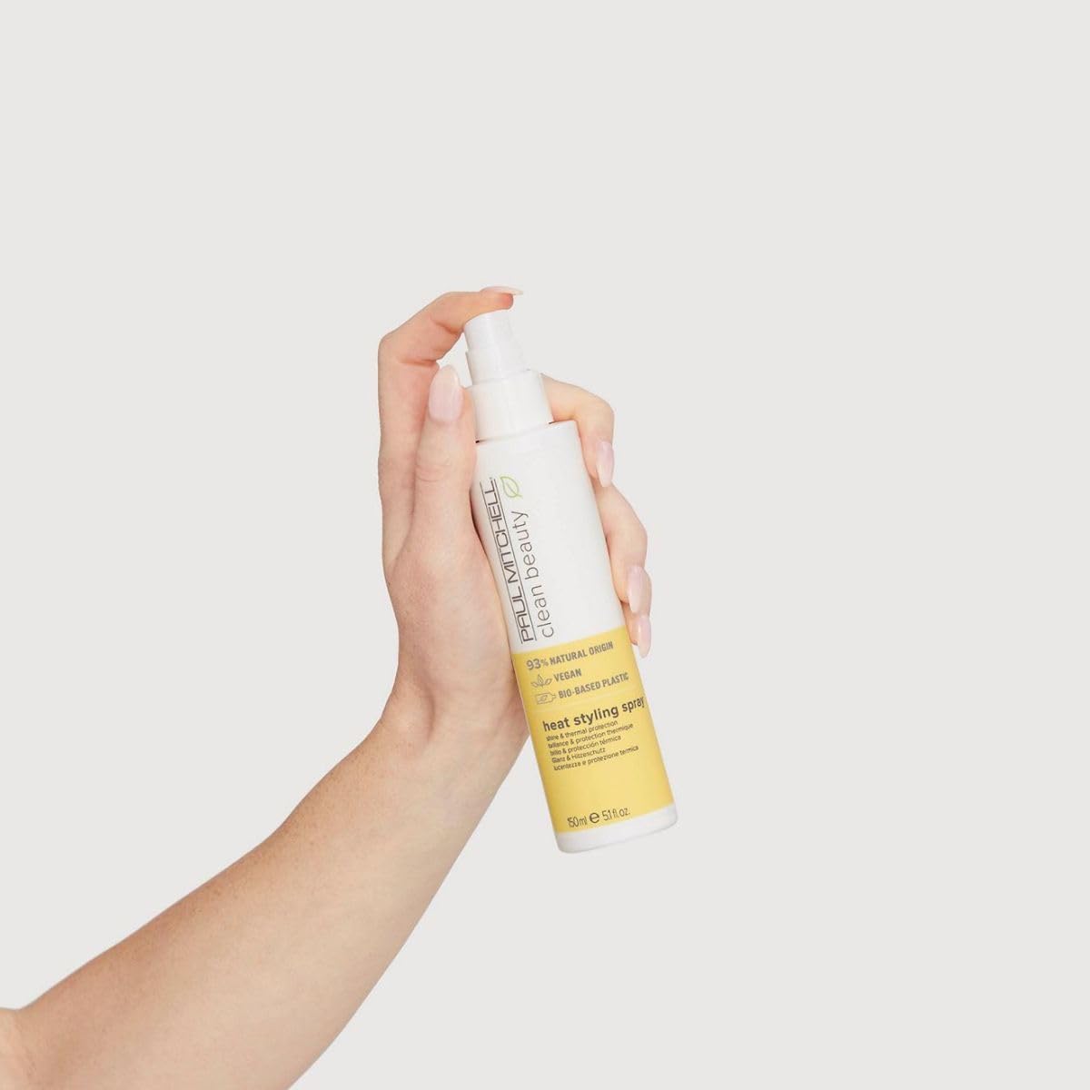 Paul Mitchell Clean Beauty Heat Styling Spray, Shine & Thermal Protection, For All Hair Types That Heat Style, 5.1 fl. oz.