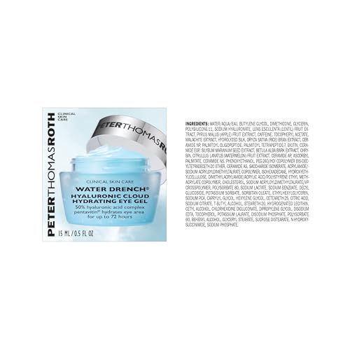 Peter Thomas Roth Water Drench® Hyaluronic Cloud Eye Gel with Caffeine – Hydrates, Reduces Fine Lines, Wrinkles, Puffiness & Dark Circles
