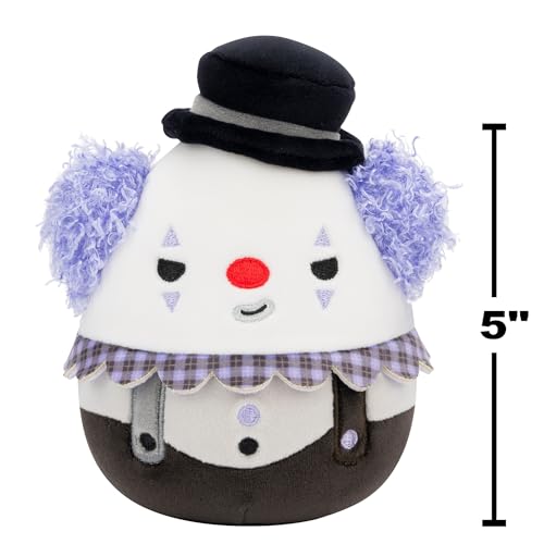 Squishmallows 5-Inch Halloween 4-Pack – Pumpkin Axolotl, Goblin, Bat Mushroom & Purple Clown – Official Jazwares Plush