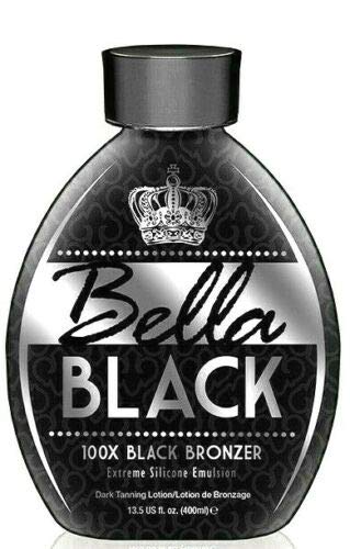 Bella Black 100X Dark Bronzer Tanning Lotion – Indoor Tanning Bed Lotion with Silicone Emulsion & Banana Fruit Extract – Instant Deep Tan, 13.5oz