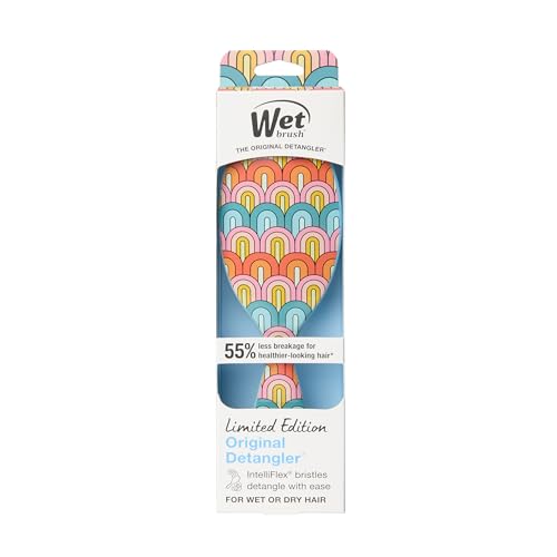 Wet Brush Original Detangler Hair Brush – Rainbow Sun Days Limited Edition, Ultra-Soft IntelliFlex Bristles for Wet & Dry Hair, Women & Men