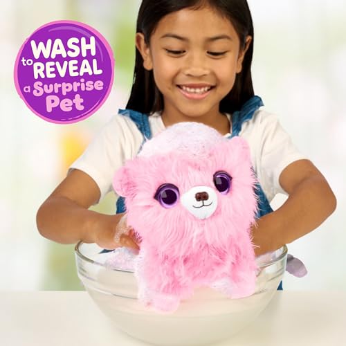 SCRUFFALUVS Pet Scruffs Pink Plush Toy – Wash & Reveal Puppy, Bunny, or Kitty with Deluxe Pet Carrier (Styles Vary)