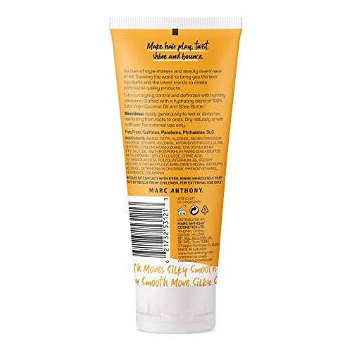 Marc Anthony Curl Cream with Coconut Oil & Shea Butter | Anti-Frizz Detangling Cream with Biotin | Hydrates, Defines & Adds Shine | Sulfate-Free, Color-Safe