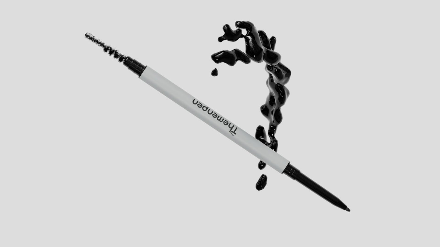 The Men Pen Waterproof Eyebrow & Beard Filler for Men, Anti-Smudge Microblading Pen for Mustache, Beard & Brows, Black, 1 oz (3 Pack)