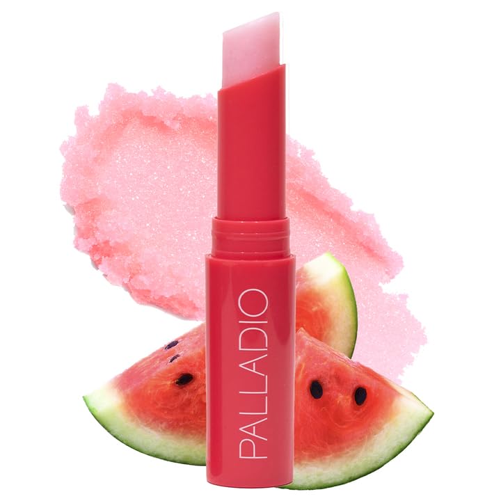 Palladio Lip Scrub Exfoliator – Moisturizing, Scented, Smooths Lips with Watermelon, Coconut & Vitamin E, Vegan & Cruelty-Free