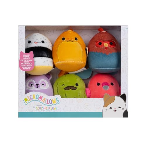 Squishmallows Original Micromallows Plush 6-Pack (Charles, Onel, Cookie, Reed, Mo, Layla)