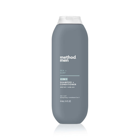 Method Men 2-in-1 Shampoo + Conditioner, Sea + Surf, 14 Ounces, Packaging May Vary