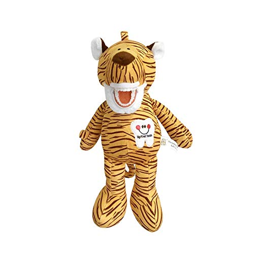 YOUYA DENTAL Tooth Fairy Puppet – Striped Tiger Educational Plush Doll with Teeth for Kids, Oral Health Teaching Toy