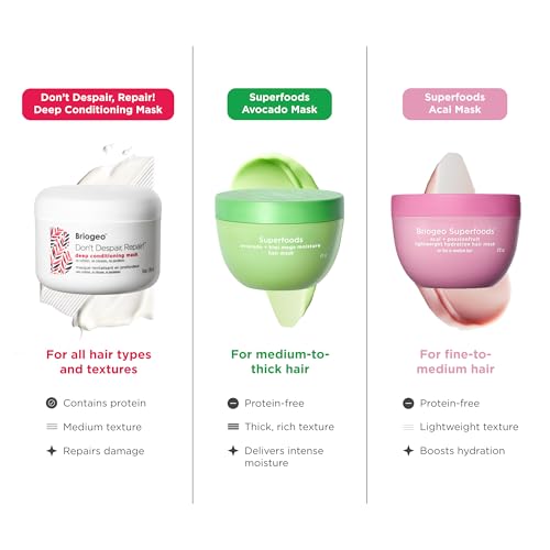 Briogeo Don’t Despair, Repair! Deep Conditioning Mask | Strengthens Dry, Damaged & Color-Treated Hair | Prevents Breakage | Vegan | 8 fl oz