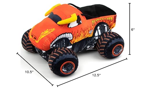 Jay Franco Monster Jam Plush Stuffed El Toro Loco Pillow Buddy - Super Soft Polyester Microfiber, 14 inches (Official Monster Jam Product)