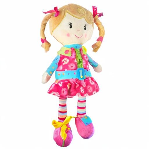 Snuggle Stuffs Sugar Snap Plush Learn to Dress Doll for Toddlers - 15" - for 2 Year Old Girl - Montessori