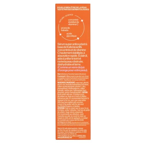 Pacifica Vitamin C Glow Baby Face Serum - Glycolic Acid Dark Spot Corrector, Anti-Aging, Brightening, Vegan & Fragrance-Free