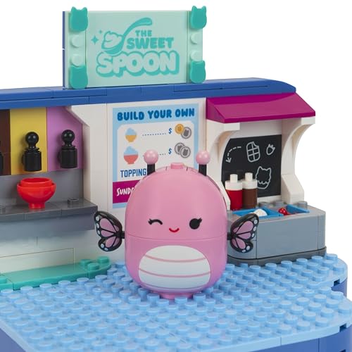 BLDR Squishmallows Frozen Yogurt Fun Building Set - Andreina The Butterfly + Mipsy The Axolotl Buildable Figures - Squishmallows Fans 8+, 0096