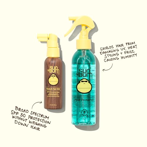 Sun Bum Heat Protector Spray 6oz – Leave-In Hair Treatment Shields from Heat & UV, Fights Frizz, Reduces Dry Time, Vegan & Cruelty-Free