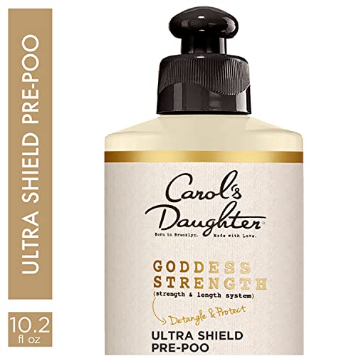 Carol's Daughter Goddess Strength Ultra Shield Pre Poo Hair Treatment with Castor Oil, 10.2 Fl Oz – Detangler for Waves, Coils & Curls