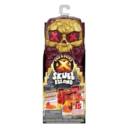 Treasure X Lost Lands Skull Island Lava Tower Micro Playset – 15 Levels, Traps, 2 Micro Figures & Real Gold-Dipped Treasure