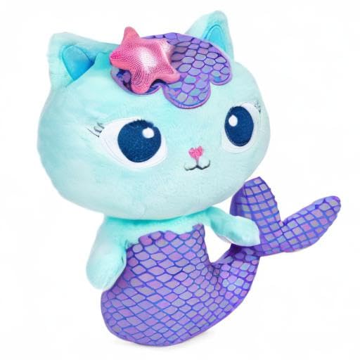 Gabby’s Dollhouse, 8-inch MerCat Purr-ific Plush Toy, Kids Toys for Ages 3 and up