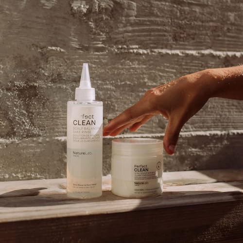 NatureLab.TOKYO Perfect Clean Scalp Scrub & Shampoo – 2-in-1 Clarifying Cleanser with Sugar Crystals, Probiotic Sake Water & Hyaluronic Acid, 8.1 oz