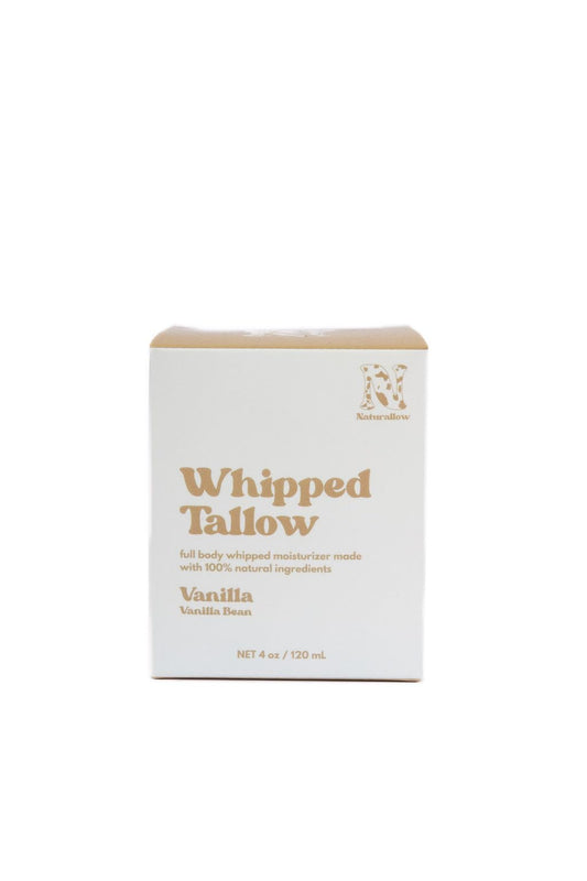 Naturallow Handmade Whipped Tallow Moisturizer for Skin - Organic Vanilla Scented Tallow Lotion For Dry Skin, Eczema, Sensitive Skin