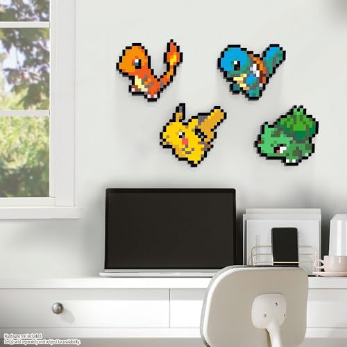 Mega Pokémon Glumanda HTH76 - Buildable Retro Pixel Art Figure with Wall Mount Base for Adult Builders and Collectors
