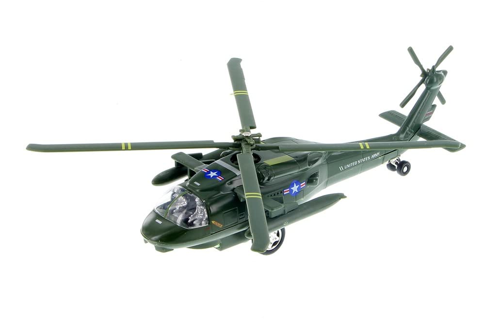 U.S. Army Sikorsky UH-60 Black Hawk Helicopter 10" Die Cast Metal Model Toy (1 at Random, Color May Very)