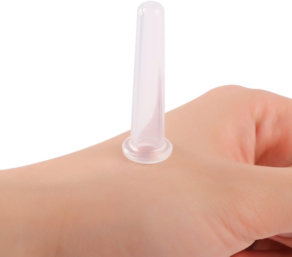 4-Pcs Silicone Facial & Body Massage Cupping Set – Mini Transparent Cups for Face, Neck, Back & Eyes, Safe, Burn-Free Skincare Tool