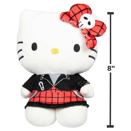Jazwares Hello Kitty and Friends Series 2, Hello Kitty Red Punks Plush - Officially Licensed Sanrio Product from Ages 6+