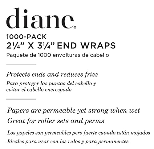 Diane End Wraps for Styling Hair in Salon or at Home 2.25 inch x 3.25 inch, White, 1000 Count(Pack of 1)