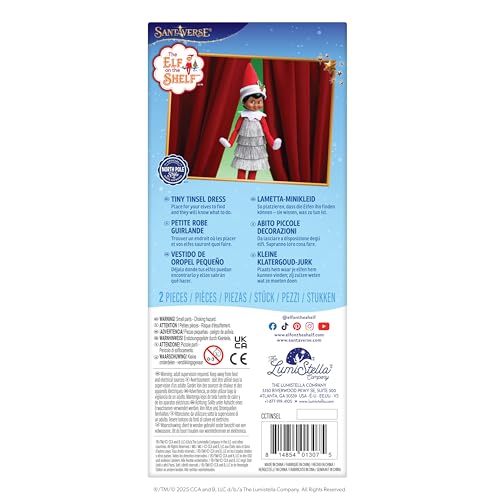 The Elf on the Shelf Claus Couture Collection Tiny Tinsel Dress - Dazzling Vintage Elf Dress - Scout Elf Not Included