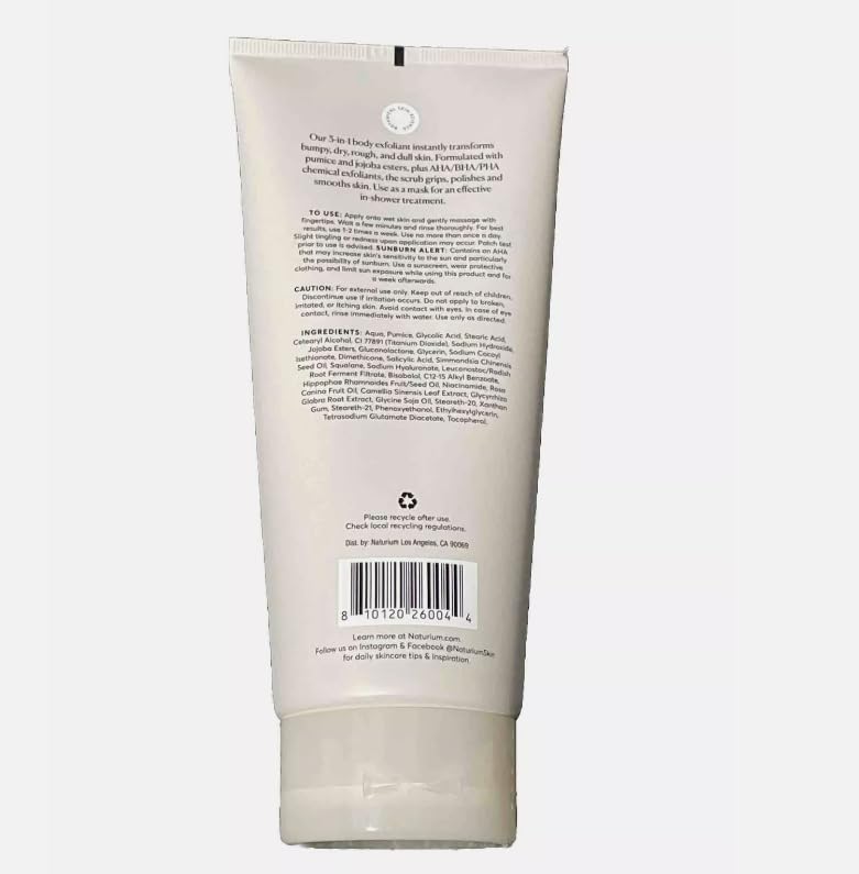 Naturium KP Body Scrub & Mask for Keratosis Pilaris, Bump Eraser Shower Scrub & Exfoliator for Skin, 8 oz