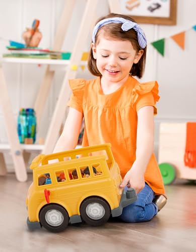 Battat – School Bus – 8 Pieces Construction Set – 5 Figures & 2 Blocks – Build – On Vehicle – 12+ Months – Locbloc® School Bus