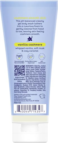 eos Travel Vanilla Cashmere Body Wash- Travel Size Essential, Toiletries, Mini Body Wash, 2.5 fl oz
