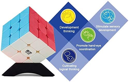 QY Toys Warrior W Speed Cube 3x3 – Stickerless 56mm Magic Puzzle, Educational Toy to Improve Kids’ Concentration, Standard Edition