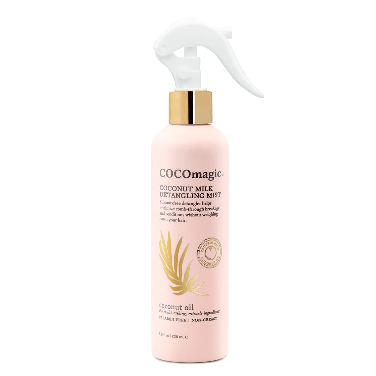 Cocomagic Coconut Milk Detangling Mist – Extra Moisturizing Leave-In Spray to Restore Shine & Smoothness | Non-Greasy, Paraben-Free, Cruelty-Free, 8 oz