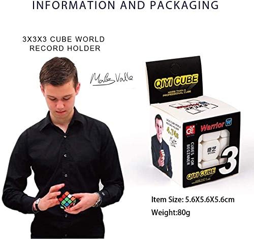 QY Toys Warrior W Speed Cube 3x3 – Stickerless 56mm Magic Puzzle, Educational Toy to Improve Kids’ Concentration, Standard Edition