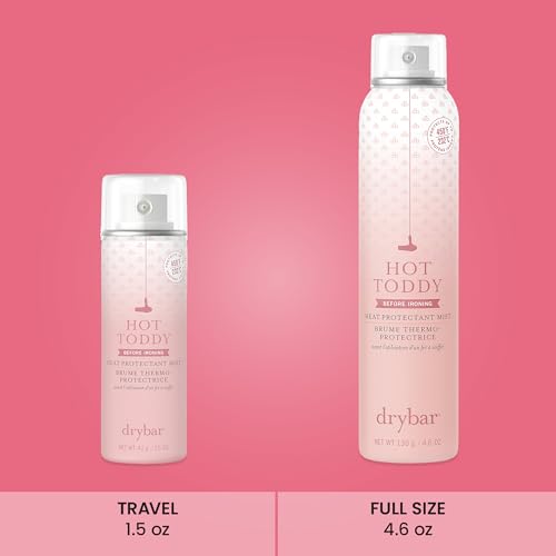 Drybar Hot Toddy Heat Protectant Mist Blanc Scent – Lightweight Hair Spray Shields from Heat, Styling & Straightening Tools – Full Size