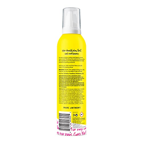 Marc Anthony Strictly Curls Styling Foam - Extra Hold Curl Enhancer with Vitamin E & Silk Proteins - Defines, Adds Shine & Fights Frizz, Sulfate-Free