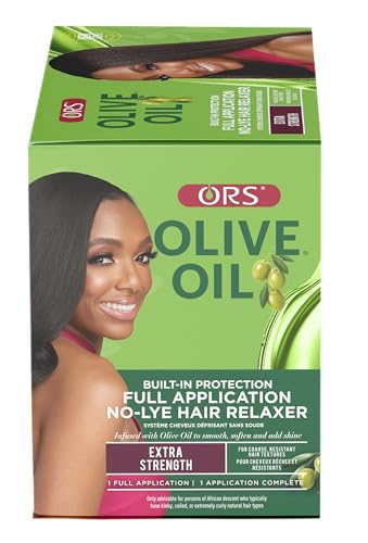ORS Olive Oil Built-In Protection Full Application No-Lye Hair Relaxer Extra Strength (Pack of 4)