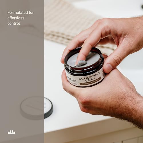 Cremo Mens Hair Clay, Premium Barber Grade Sculpting Clay for Hair Styling, High Hold, Matte Finish, 4 Oz