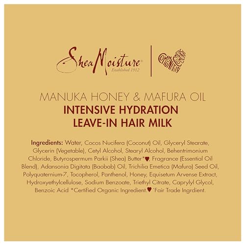 SheaMoisture Hydration Hair Milk Manuka Honey and Mafura Oil for Dry Hair to Hydrate and Style Hair 8 oz