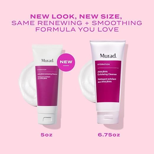Murad AHA/BHA Exfoliating Cleanser - Triple-Action Face Wash with Salicylic, Lactic & Glycolic Acids for Smooth, Soft Skin, 5 fl oz