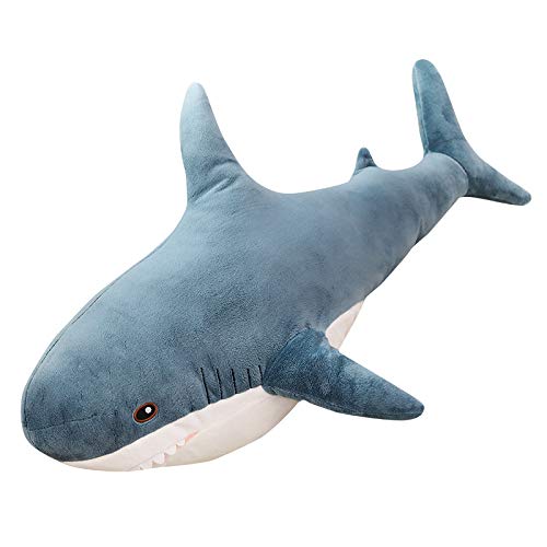 XIAOHONG 39" Giant Shark Plush Toy – Soft Chubby Shark Pillow, Stuffed Animal Cushion for Kids’ Room Décor & Stress Relief Gift
