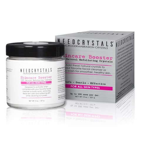 NeedCrystals Microdermabrasion Facial Scrub, Natural Exfoliator for Dull, Dry Skin – Reduces Scars, Blackheads, Wrinkles & Pores, 8 oz
