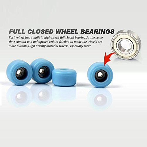 Lottoyday Professional Mini Maple Wooden Finger Skateboard Toy Set for Kids (White)